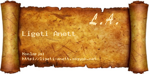 Ligeti Anett névjegykártya