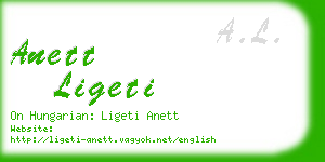 anett ligeti business card